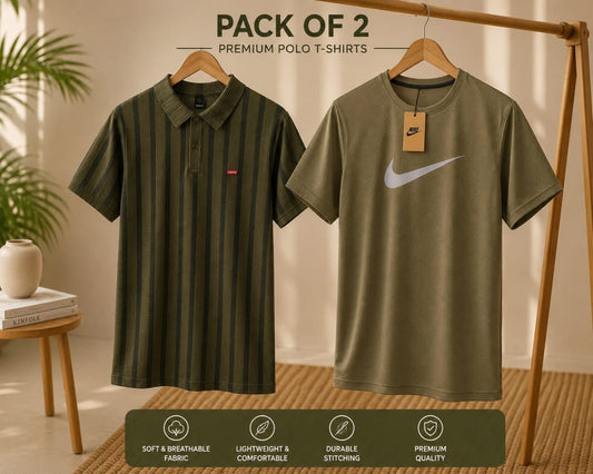 Men’s Summer Shirt – Pack Of 2 Premium Polo T—Shirts 01