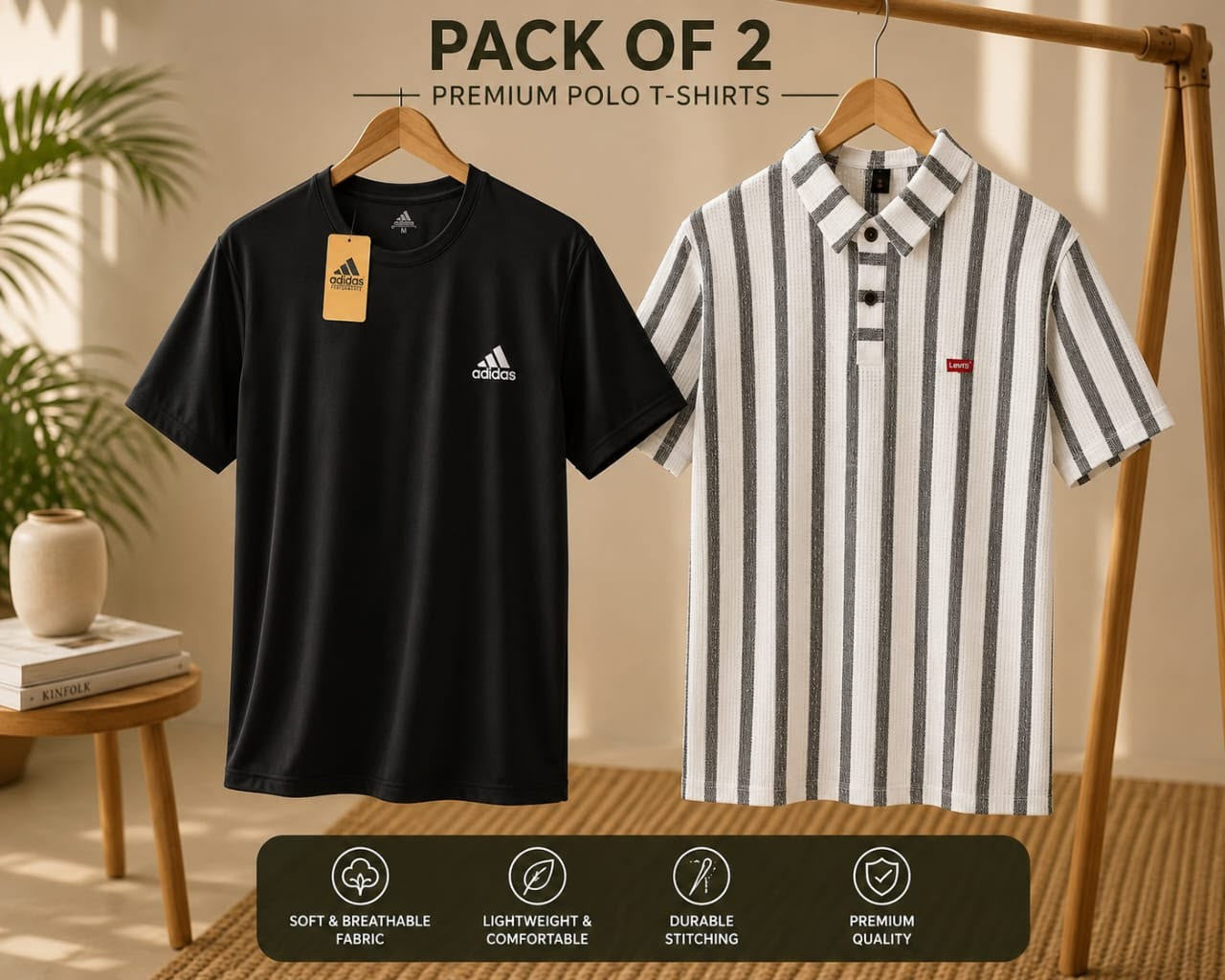 Men’s Summer Shirt – Pack Of 2 Premium Polo T—Shirts 02