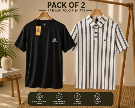 Men’s Summer Shirt – Pack Of 2 Premium Polo T—Shirts 02