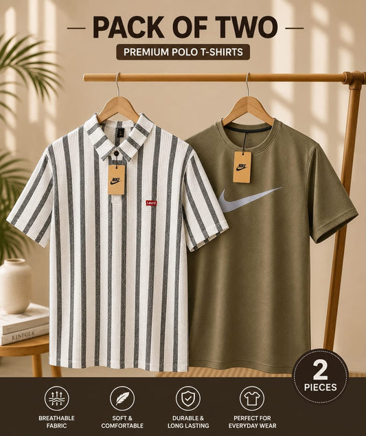 Men’s Summer Shirt – Pack Of 2 Premium Polo T—Shirts 04