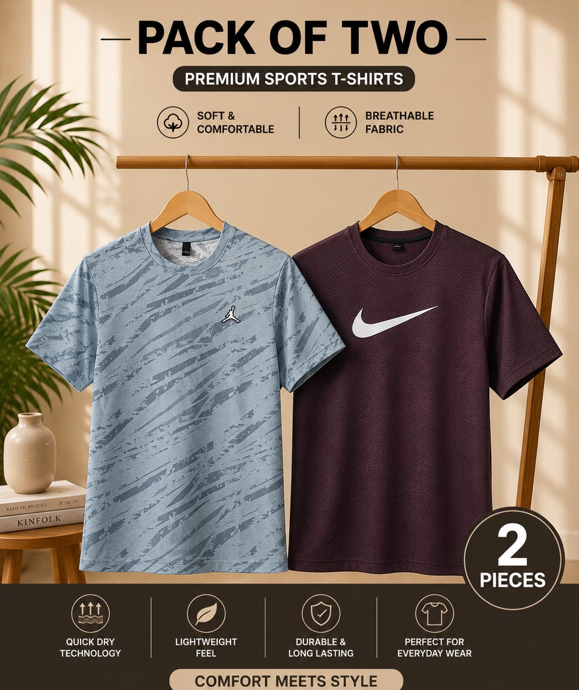 Men’s Summer Shirt – Pack Of 2 Premium Polo T—Shirts