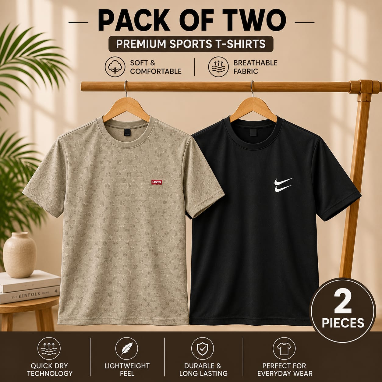 Men’s Summer Shirt – Pack Of 2 Premium Polo T—Shirts