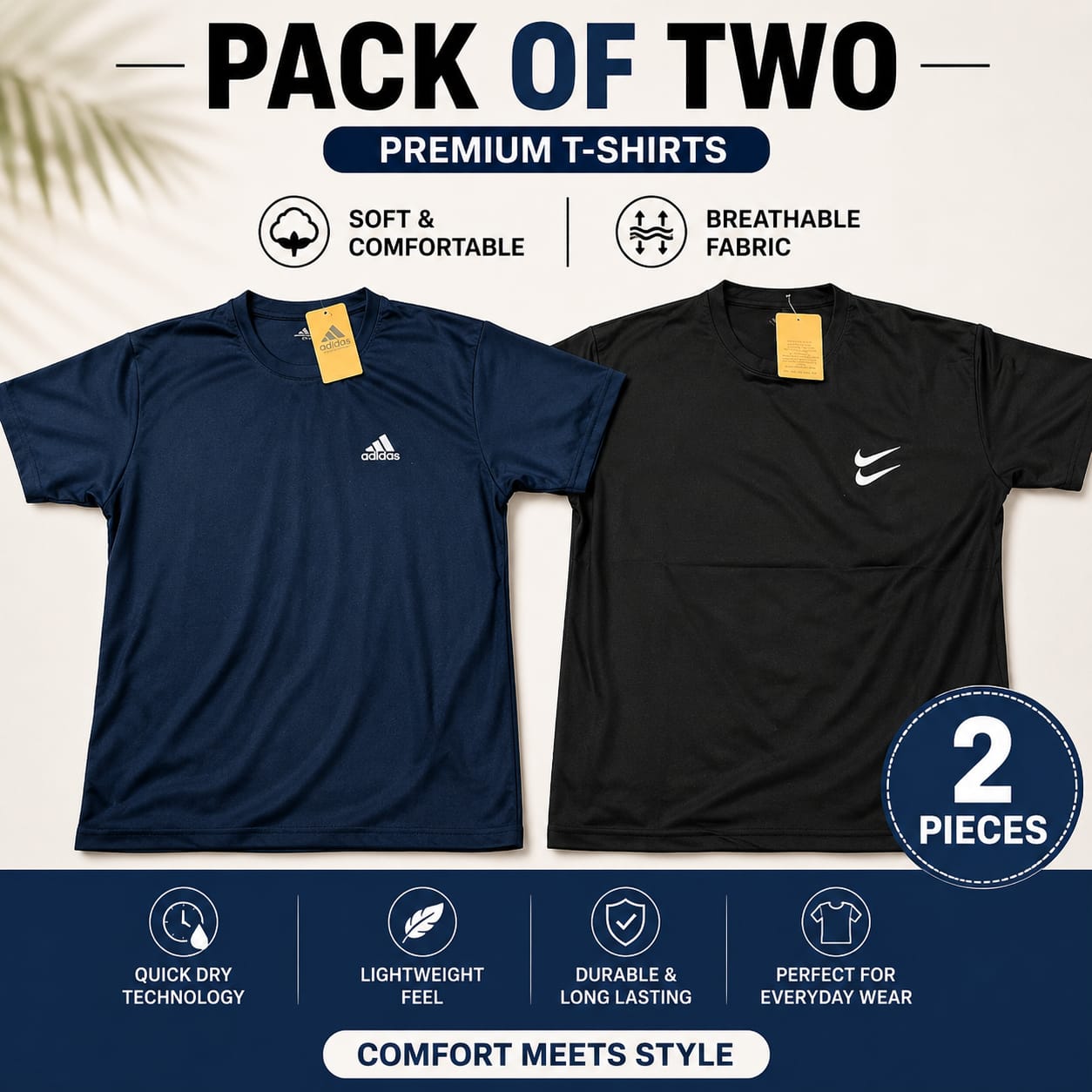 Men’s Summer Shirt – Pack Of 2 Premium Polo T—Shirts