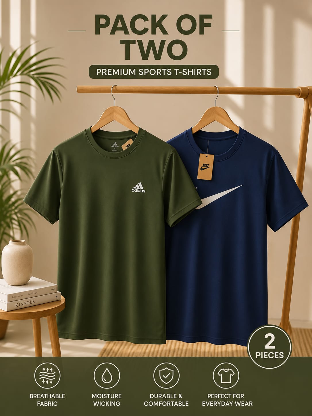 Men’s Summer Shirt – Pack Of 2 Premium Polo T—Shirts